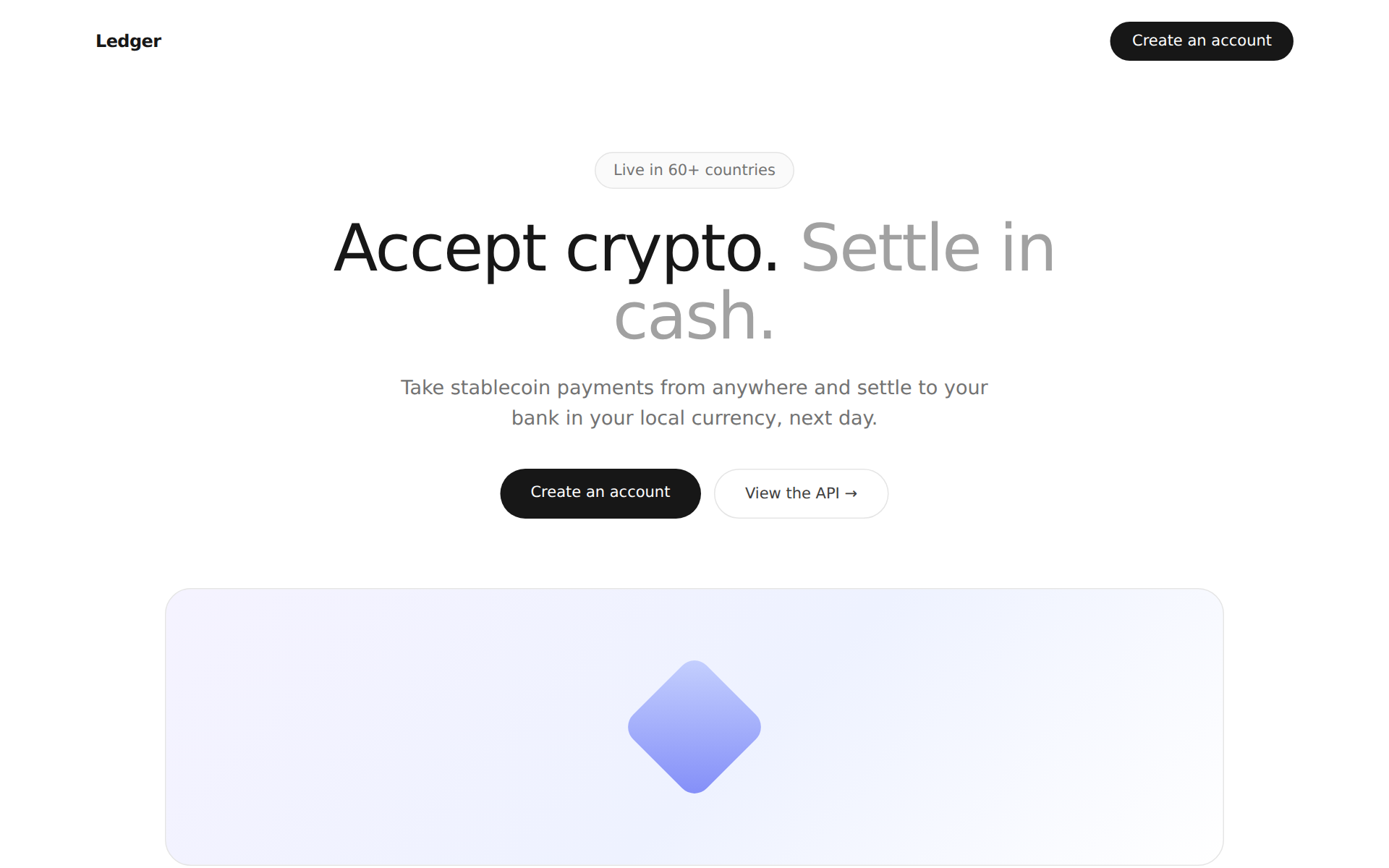 Ledger — Crypto · Payments landing page design
